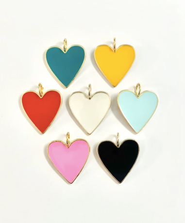 MEDIUM enamel heart on Paperclip Chain