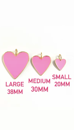 SMALL Enamel Heart on Paperclip Chain