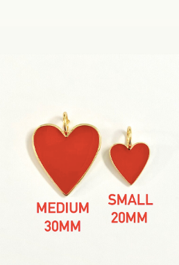SMALL Enamel Heart on Paperclip Chain
