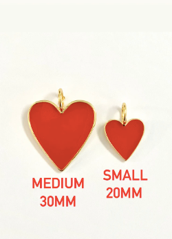 MEDIUM enamel heart on Paperclip Chain
