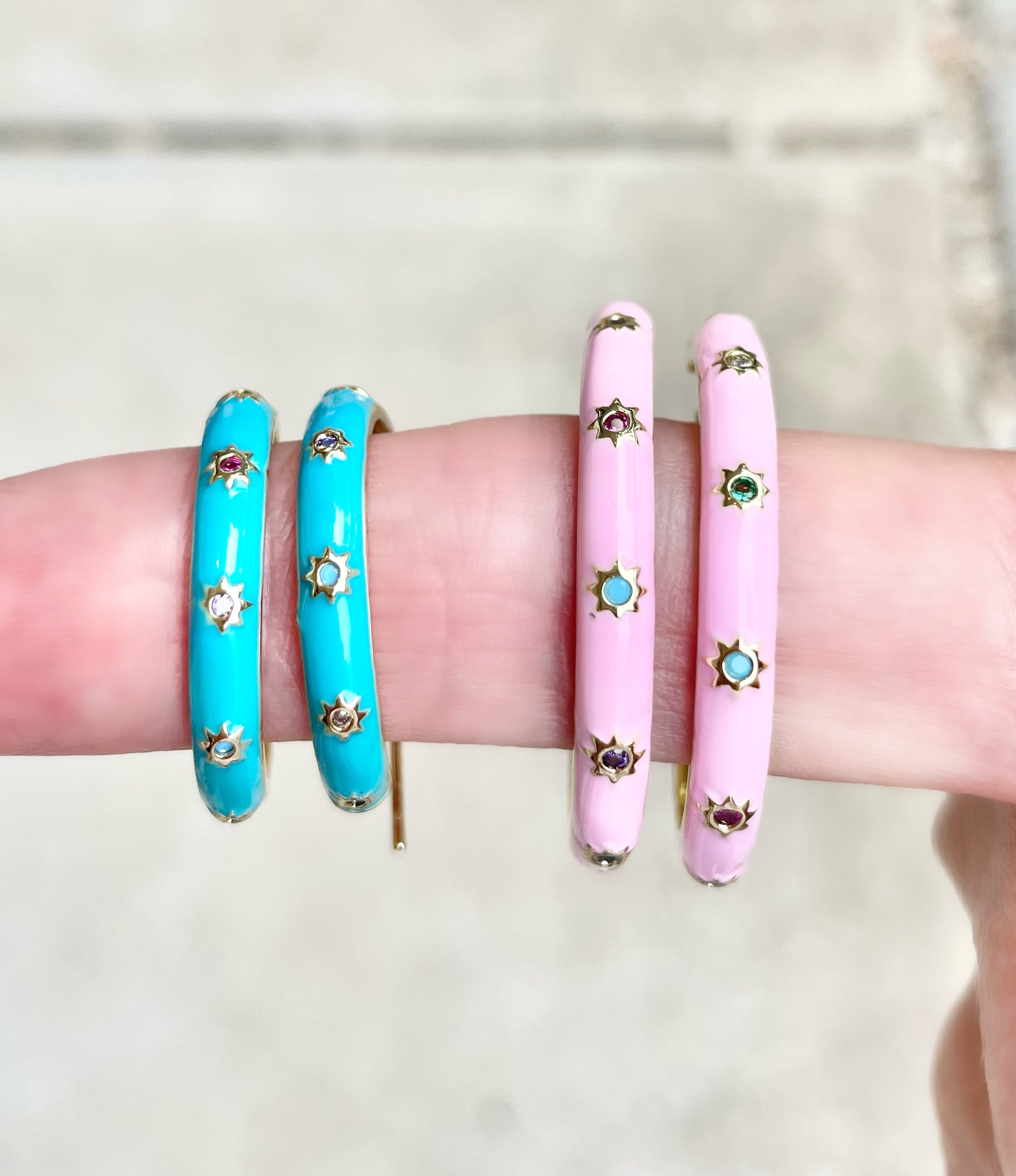 Enamel Hoop Earrings